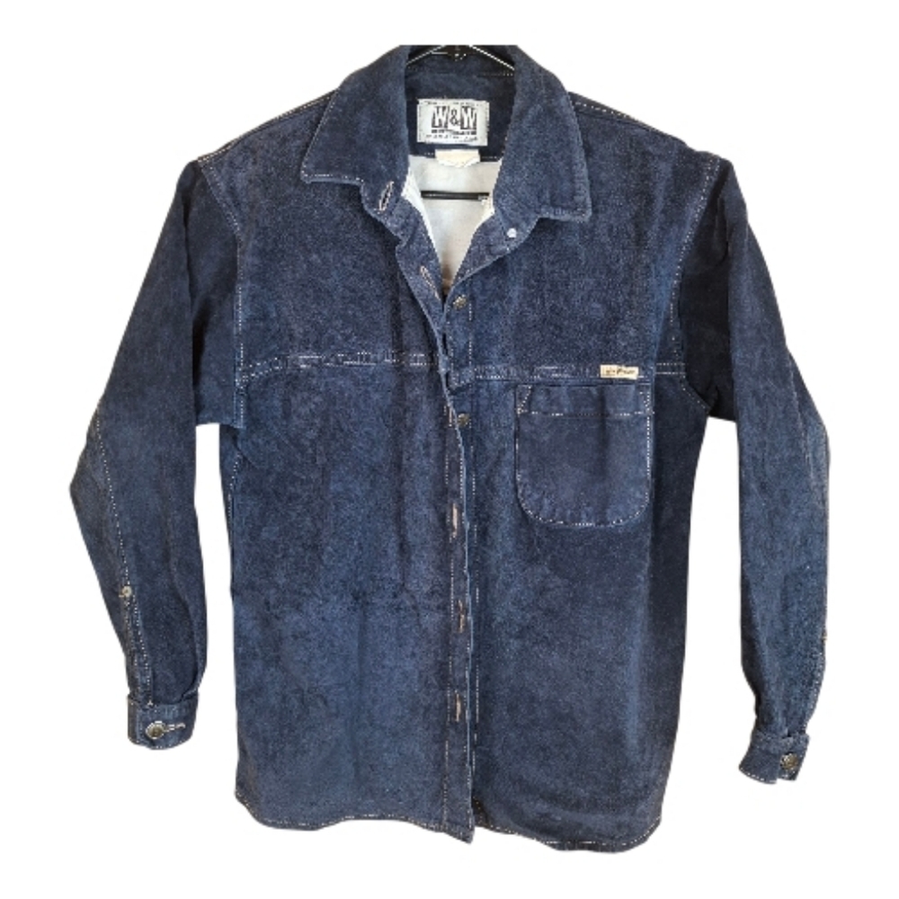 Vintage Wash & Wear Leather Suede Button Up Overshirt Jacket Shirt Coat - Picture 2 of 12
